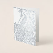 Carte Dorée Paon argent élégant (Devant)