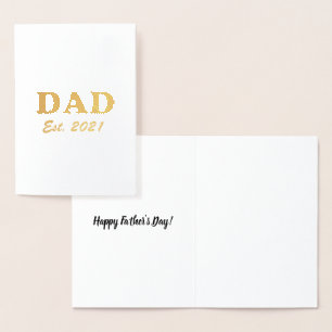 Carte Dorée Papa date établie personnalisée moderne personnali