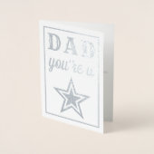 Carte Dorée Papa, tu es une étoile ! Fête des pères (Devant)