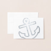 Carte Dorée Papeterie Ancre cardiaque (Devant avec enveloppe)