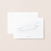Carte Dorée Papier à lettres Nom de la planète (Devant avec enveloppe)