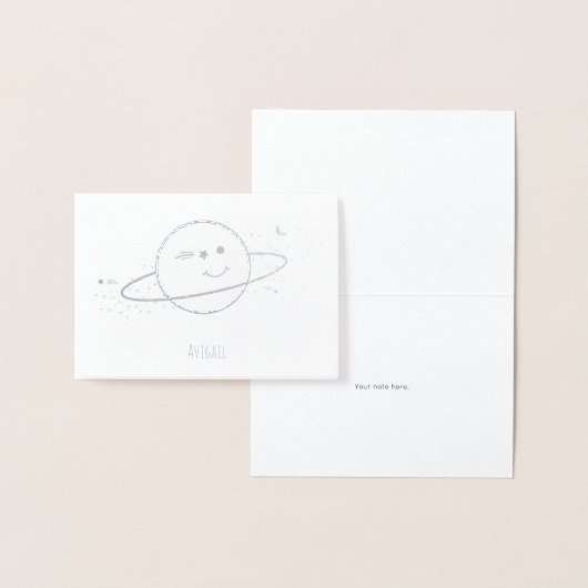 Carte Dorée Papier à lettres Nom de la planète (Affichage)