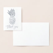 Carte Dorée Papier argenté moderne merci typographie ananas (Affichage)