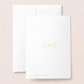Carte Dorée Papier d'or Coeurs monogrammed mariage d'amour (Derrière avec enveloppe)