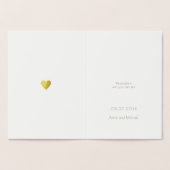 Carte Dorée Papier d'or Coeurs monogrammed mariage d'amour (Intérieur)