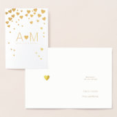 Carte Dorée Papier d'or Coeurs monogrammed mariage d'amour (Affichage)