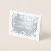 Carte Dorée Papier picado mariage Merci photo argent (Devant)
