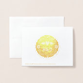 Carte Dorée Papier picado mariage Merci photo or (Derrière avec enveloppe)