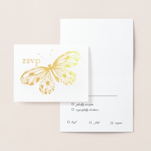 Carte Dorée Papillon d'or RSVP (Affichage)