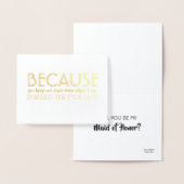 Carte Dorée Parce Que Vous Gardez Le Volet - Drôle Proposition (Affichage)