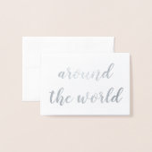 Carte Dorée partout dans le monde feuille d'argent (Devant avec enveloppe)