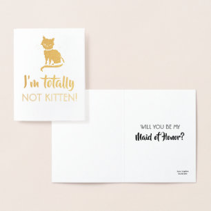 Carte Dorée Pas de Kitten - Proposition amusante de la servant