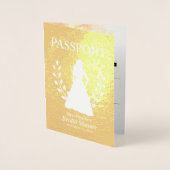 Carte Dorée passeport Fête des mariées feuille d'or (Devant)