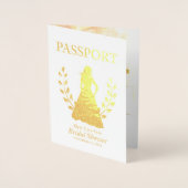 Carte Dorée passeport Fête des mariées feuille d'or (Devant)