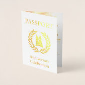 Carte Dorée Passeport Or Fête d'Anniversaire (Devant)