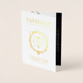 Carte Dorée Passeport Voyage Destination Mariage (Devant)