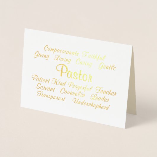 Carte Dorée Pasteur Merci (Devant)