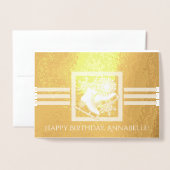 Carte Dorée Patinage moderne sur glace Anniversaire Or (Devant avec enveloppe)