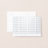 Carte Dorée Patriotique Joyeux Noël Calligraphie Argent (Derrière avec enveloppe)