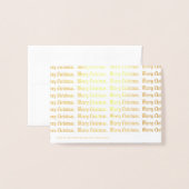 Carte Dorée Patriotique Joyeux Noël Calligraphie Or (Derrière avec enveloppe)