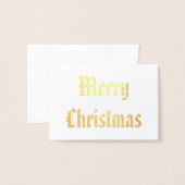 Carte Dorée Patriotique Joyeux Noël Calligraphie Or (Devant avec enveloppe)