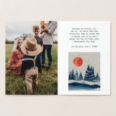 Carte Dorée Paysage d'hiver Forêt Lune Marine Photo Bleue (Intérieur)