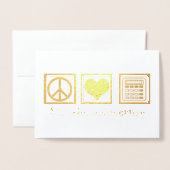Carte Dorée Peace Love Accounting Company Custom Gold Foil (Devant avec enveloppe)