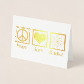 Carte Dorée Peace Love Science Belle Scientifique Or (Devant)