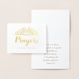 Carte Dorée Pensées de sympathie religieuse pour vous Prières
