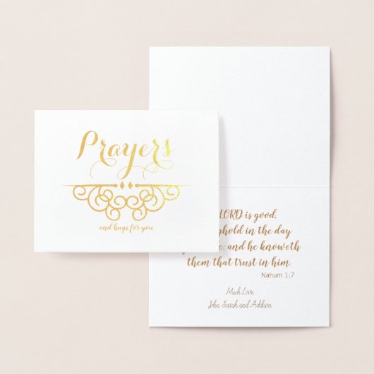 Carte Dorée Pensées de sympathie religieuse pour vous Prières (Affichage)