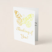 Carte Dorée Penser à vous - Butterfly Gold (Devant)