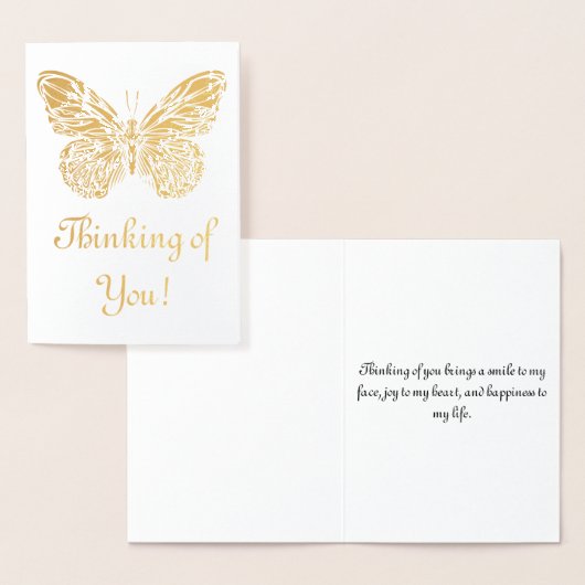 Carte Dorée Penser à vous - Butterfly Gold (Affichage)