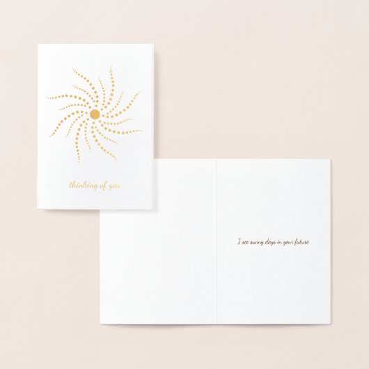 Carte Dorée penser à vous jours ensoleillés avant message pers (Affichage)