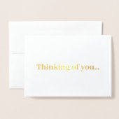 Carte Dorée Penser à vous... (message personnalisable) (Devant avec enveloppe)