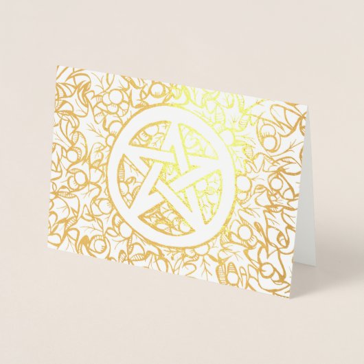 Carte Dorée Pentagramme de Yule païen (Devant)