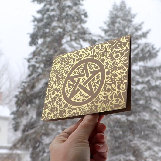 Carte Dorée Pentagramme de Yule païen