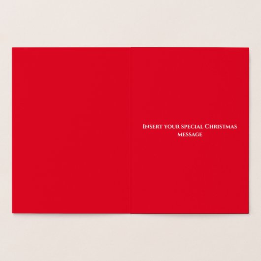 Carte Dorée Père Noël traîneau rennes joyeux message do-it-you (Intérieur)