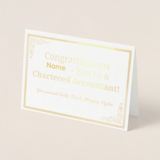 Carte Dorée Personalized CA Congratulations Card  (Devant)