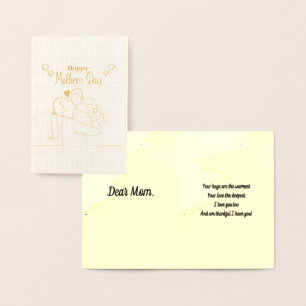 Carte Dorée Personnalisé do-it-yourself fête des mères avec po