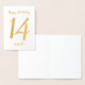 Carte Dorée Personnalisé Joyeux Anniversaire Nom et âge Or (Affichage)
