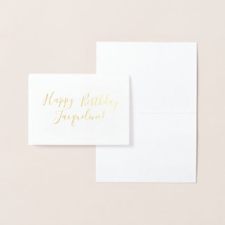 Carte Dorée Personnalisé / Personnalisé Joyeux Anniversaire Go
