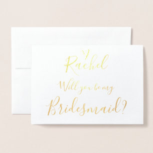 Carte Dorée Personnalisé Serez-Vous Ma Femme D'Accueil ? Car