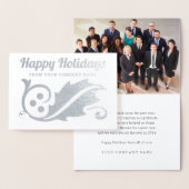 Carte Dorée Photo d'affaires Noël Holly Joyeux Vacances (Affichage)