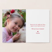 Carte Dorée Photo de coeur géométrique moderne Saint Valentin (Intérieur)