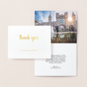 Carte Dorée Photo de coeur simple Mariage élégant moderne (Affichage)