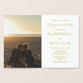 Carte Dorée Photo de l'Invitation de l'engagement de la partie (Intérieur)