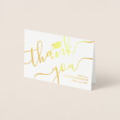 Carte Dorée Photo et adresse du diplôme Merci moderne plié (Devant)