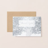 Carte Dorée Photo Initiales à huile d'argent Merci de tronc d' (Devant avec enveloppe)