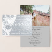 Carte Dorée Photo Mariage Ceremony InvitationFoil Card (Affichage)