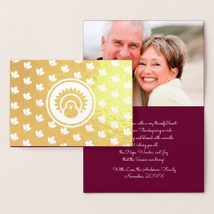 Carte Dorée Photo personnalisée   Feuilles d'automne, Turquie 